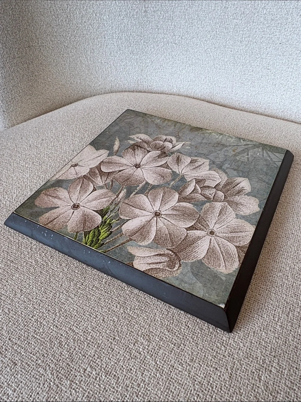 Vintage Muted Blue-Grey Framed Botanical Art Print